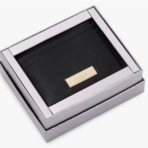 Kate Spade NWT Wom KENZIE BOXED SMALL SLIM Wallet-Black Saffiano Cardholder $99